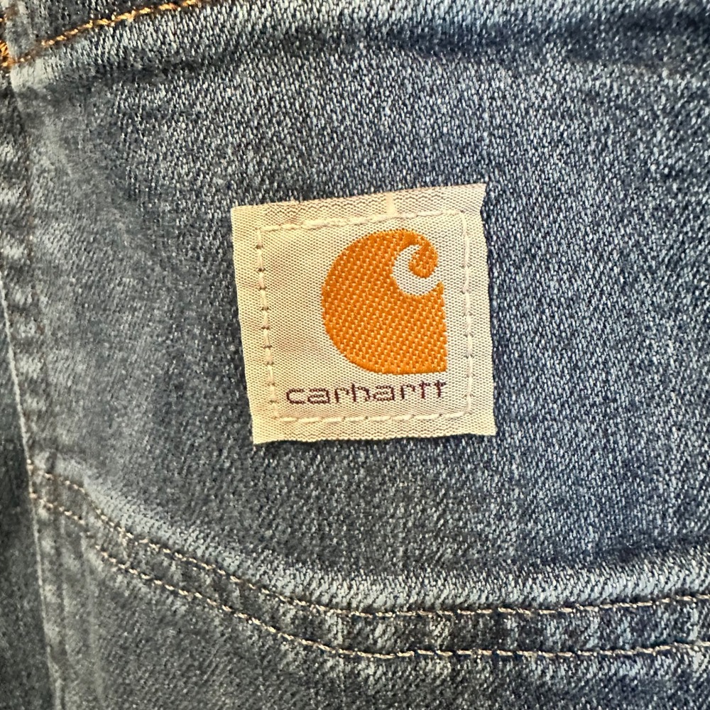Carhartt Jeans Women 18 Tall Blue Relaxed Straight Leg Utility Workwear Denim - Picture 11 of 16